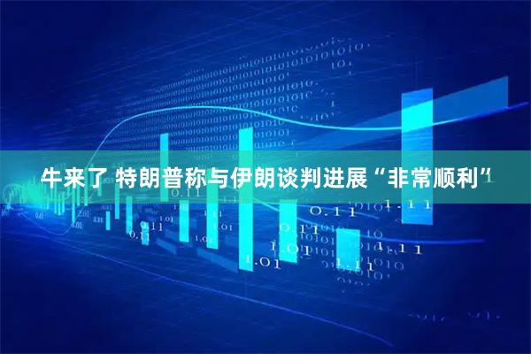 牛来了 特朗普称与伊朗谈判进展“非常顺利”